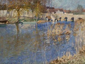 Peinture du village de Grez-sur-Loing