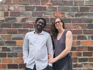 Photo de Solange et Désiré Sankara, gestionnaires de la Tuilerie de Bezanleu